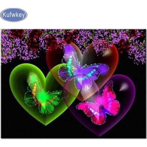 5d diy diamond painting new 2019 butterfly heart diamond embroidery sale diamond mosaic wall stickers decor for home gift