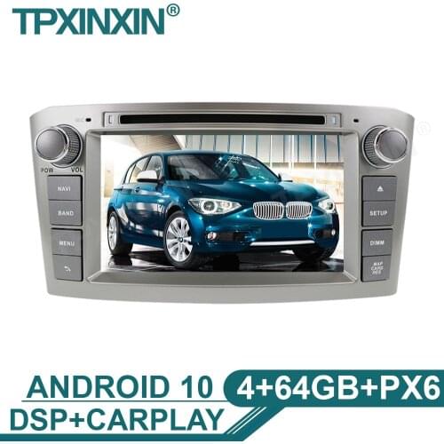 Android 10 4+64G IPS Screen DSP Car DVD Player For Toyota Avensis T25 2002-2008 Stereo GPS Navi Multimedia Radio Head Unit