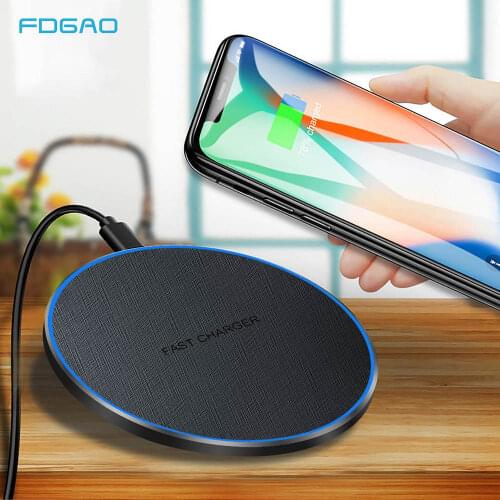 FDGAO 30W Quick Qi Induction Wireless Charger For iPhone 12 11 XR XS X 8 Samsung S21 S20 Note 20 QC 3.0 Type C Fast Charge Pad