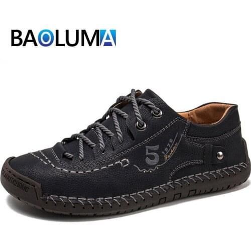 Brand Men Shoes Fashion Men Casual Shoes Handmade Leather Men Shoes Comfortable Breathable Men Moccasins Outdoor Mans Footwear