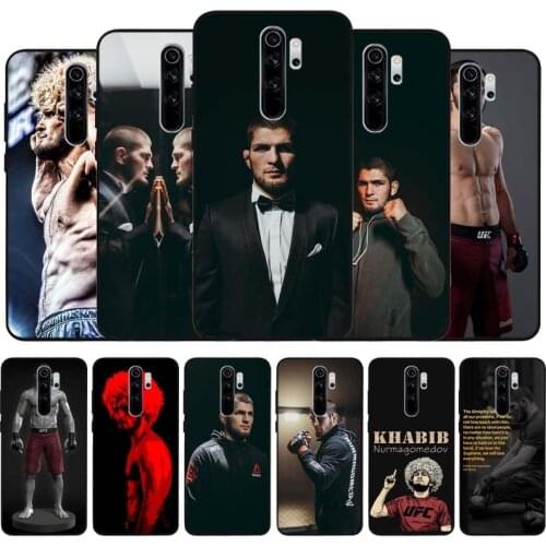 Khabib nurmagomedov black Silicone Phone Case For Redmi note 9 8 7 Pro S 8T 7A Cover