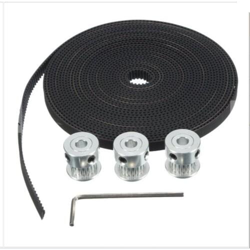 DuoWeiSi 3D Printer Parts GT2 Aluminum Timing Pulley 5M Belt For RepRap Prusa Mendel 3D Printer