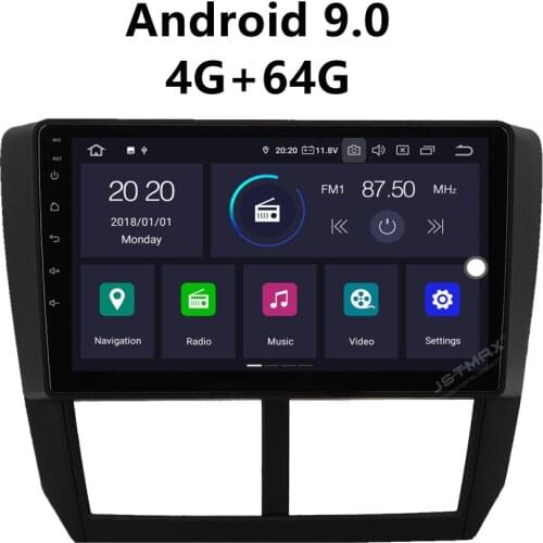 JSTMAX 9'' Android 9.0 4G + 64G ISP Screen Car DVD Radio Stereo Player For Subaru Forester Navi GPS 2008 2009 2010 2011 2012