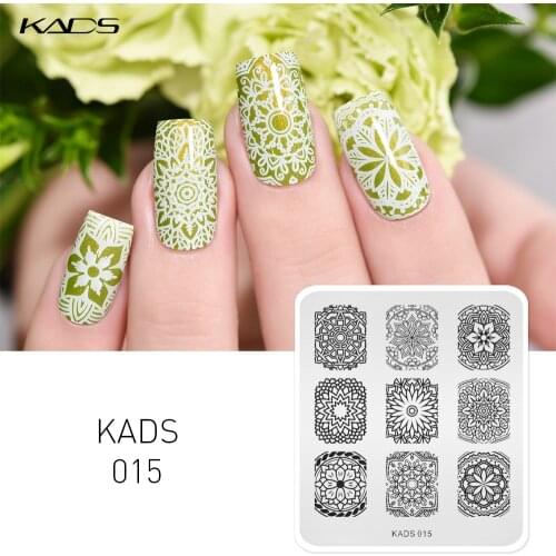 KADS Hot Sale Elegant Flower Design Stainless Steel Nail Art Stencils Nail Polish Printing Plates Beauty DIY Nail Manicure Tools