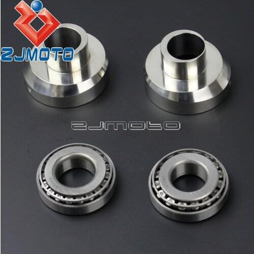 Chrome Motorcycle Fork Neck Cup Bearing Set For Harley Ironhead 7/8" ID Sportster XLCH XL Chopper Bobber Custom