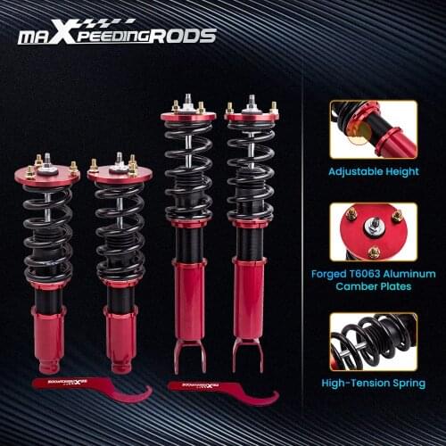 4PCS Adj.Height Red Coilover Suspension Kits For Honda Accord 2008-2012 / Acura TSX 09-14 Shock Struts