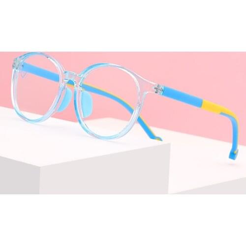 Round Quality Silicone Anti Blue Light Glasses for Kids Children Optical Frame Transparent Boy Girl Eyeglasse Protection Eyewear