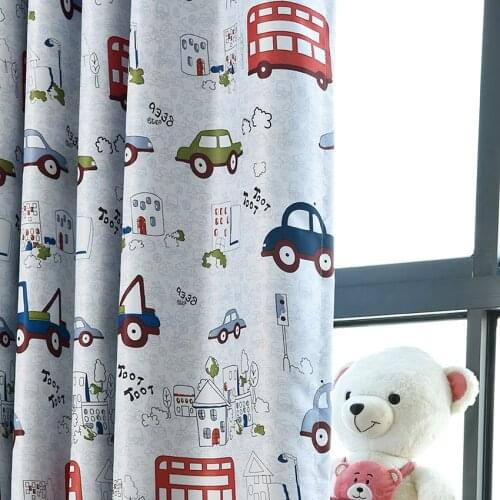 Little Cars Curtains for Kids Room Boys Blackout Curtains for Living Room Car Tulle for Child Cartoon Curtains WP146-30