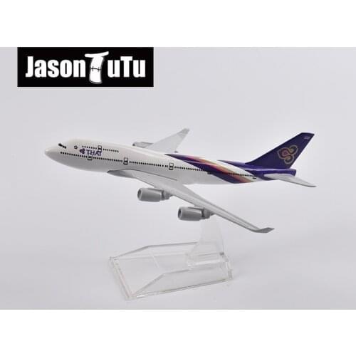 JASON TUTU 16cm Air Thai Boeing 747 Airplane Model Plane Model Aircraft Diecast Metal 1/400 Scale Gift Collection Dropshipping