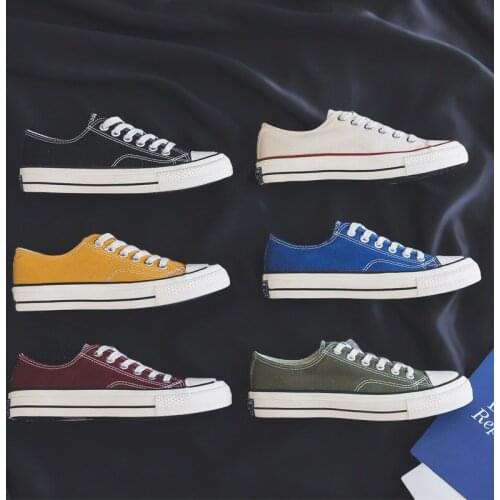 Man Canvas Shoes Basic Style All Match Classic Sneakers Solid Color 39-44 Cloth Casual Shoes Male Boys Shoes All Seasons Low Top