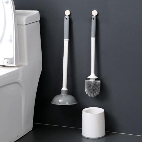 Toilet Dredge Toilet Brush Set Bathroom Cleaning Brush With Base Rubber Toilet Plunger Dredge Tool Bathroom Accessories