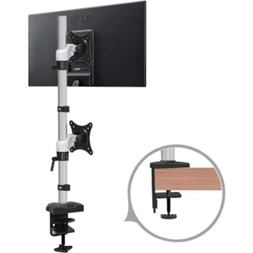 D-MOUNT DL-FE120 clamp base table clamp 15"-27" double screen lcd tv stand monitor desktop support lcd table bracket rotate