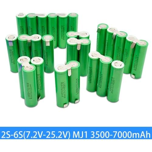 NEW 2S 8.4V 3S 12, 6V 4S 16, 8V 5S 21V 6S 25.2V MJ1 Battery pack, 18650 MJ1 3500mAh Battery, for 18V screwdriver Battery