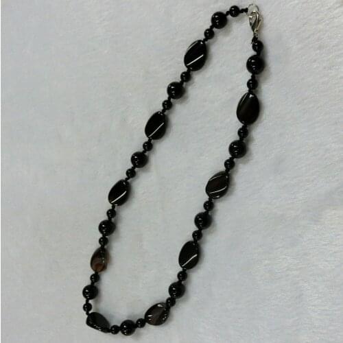 Wholesale 3pcs Natural Stone Black Agates Bijoux Boho Rotate Necklaces Women Necklace Pendants Twist Beads Bohemian Jewelry Free