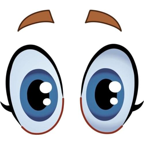 Personality Creative Cartoon Eyes Fun Eye Decals Pvc Car Accessories Decoration Sunscreen Waterproof Premium Stickers 16*14cm