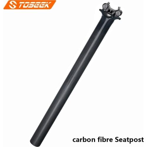 TOSEEK 3K Glossy Carbon Fiber Seatpost MTB Bike Road Bike Ultra Light Carbon Fiber Seatpost 27.2/30.8/31.6 Bicycle Accessories