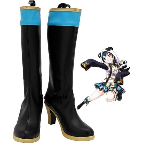 LoveLive!Sunshine!! Aqours Cheongsam Awaken Tsushima Yoshiko Anime Customize Cosplay High Heels Shoes Boots
