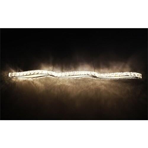 Simple Rectangular Crystal lighting Dining Pendant Light For Dining Light Living Room Bedroom Home Metal Crative LED chip