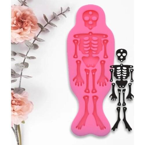 Skeleton Shape Keychain Epoxy Resin Mold Key Chain Earrings Pendants Silicone Mould DIY Crafts Jewelry Necklace Casting Tools