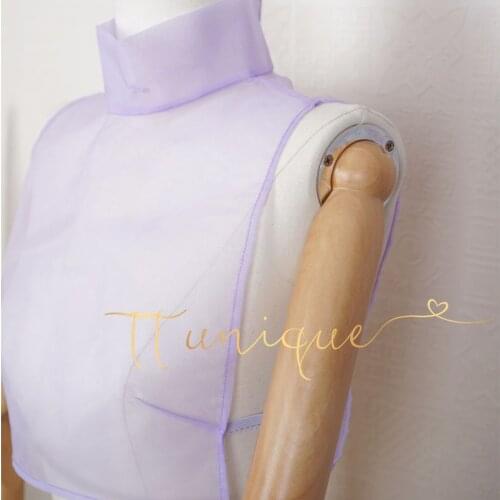 Vintage Crystal Lace Ladies False Blouse shawl white, lapel, lotus Organza high collar base Detachable Half Shirt Cute Detachabl