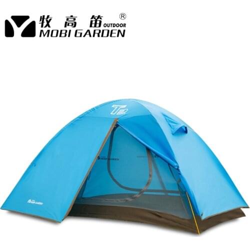 Waterproof outdoor tent 1-2person fiberglass waterproof breathable tent for hiking camping trekking