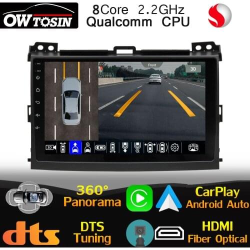 Qualcomm 8Core Android For Toyota Land Cruiser Prado 120 2002-2009 Car Multimedia HIFI DSP HDMI Auto GPS Radio DTS 360 Panoramic