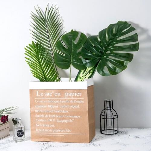 Green Artificial Tropical Palm Tree Monstera Leaves Home Garden Living Room Decor Accessories Fake Plants plantas artificiales
