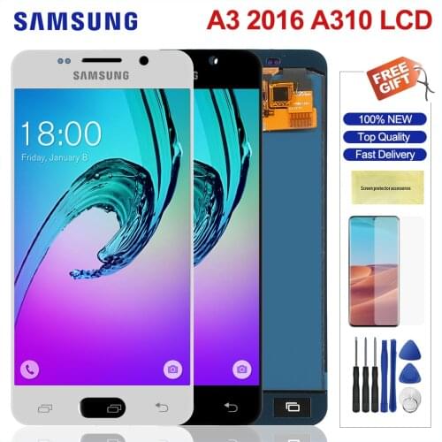 Adjustable Brightness Lcd For Samsung Galaxy A3 2016 A310 LCD Display Touch Screen Digitizer Assesmbly Part For Samsung A310 Lcd