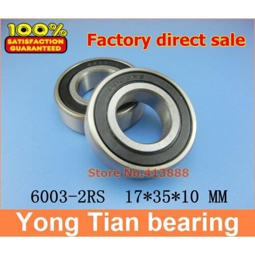 1pcs) High quality deep groove ball bearing double rubber sealing cover 6003-2RS 17*35*10 mm