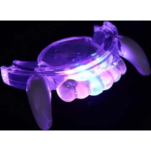 10pcs Flashing Teeth Guard Braces Mouthpieces LED Light Up Teeth Mouth Toys Glow in The Dark Birthday Party Halloween Rave Gift