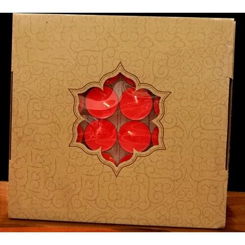 108 Ghee Candles Box Yellow Red Romantic Wax Plastic Candle Jars Candles Wedding Decoration Velas Aromaticas Tea Lights 50KO350