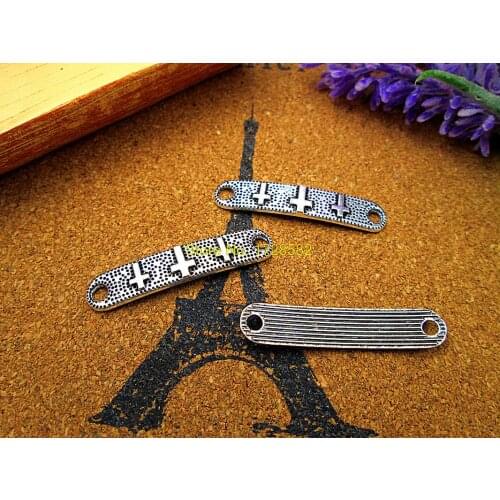 12pcs-Cross Charms, Antique Tibetan Silver Cross charm Pendants Connector 40x8mm