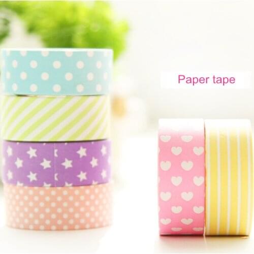 36 pcs/Lot Decorative paper tape Purple star Rose heart dots 15mm*5m masking tapes Adhesive stickers stationery F944