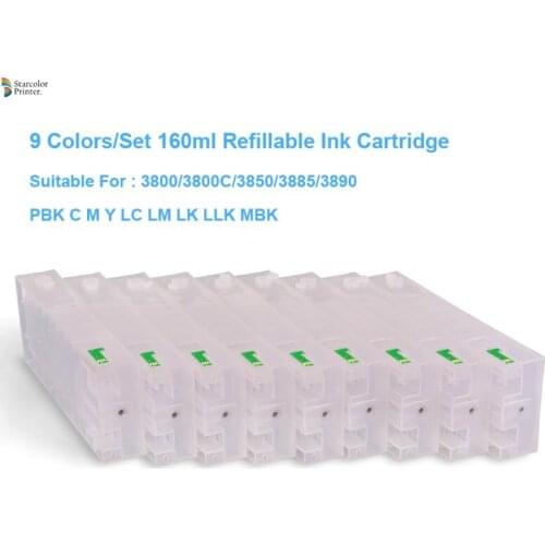 9Colors/Set T5801-T5809 T5811-T5819 T5891-T5899 Empty Refillable Ink Cartridge For Epson Stylus Pro 3800 3880 3890 3850 160ML/PC