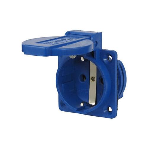 AC 16A 250V 2P+E Splash Proof Industrial Socket ST-105/02H Blue