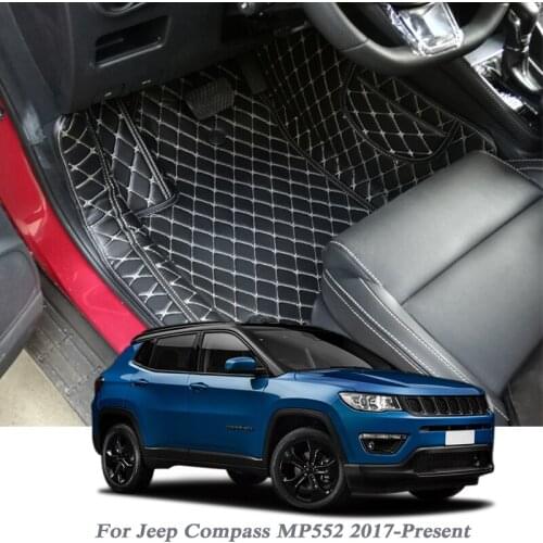 Car Styling Floor Mat For Jeep Compass MP552 2017-Present LHD Auto Foot Pad PU Leather WaterproofCarpet Cover Internal Accessory