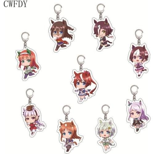 Anime Umamusume Pretty Derby Keychain Silence Suzuka Special Week Acrylic Key Chain Figure Toys Chaveio For Girls Birthday Gifts