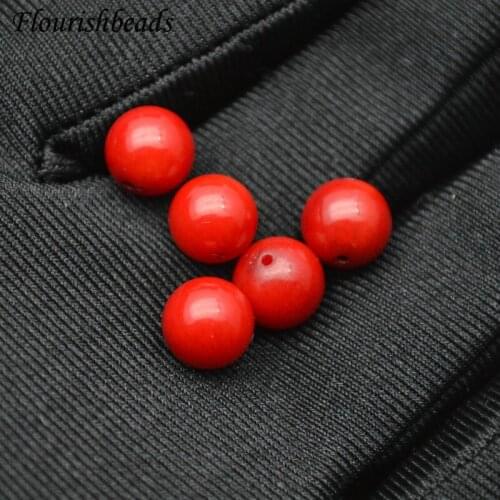 50pcGrade AA Red Sea Bamboo Coral Stone Beads Half Hole For Earrings DIY Jewelry Making Bracelet Jewelry Findings Components