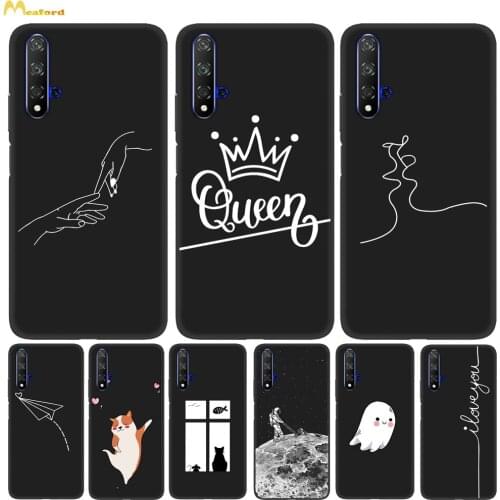 For Fundas Huawei Nova 5T 5 T Case Nova5t Silicone Back Cover Black TPU Painted Cute Queen Husky Nova5 Etui YAL-L61 Soft Protect