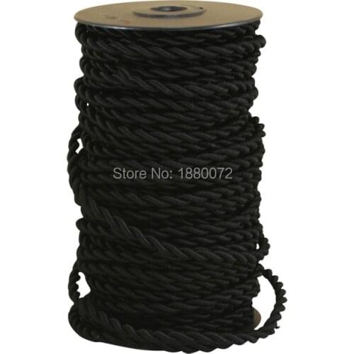 Hot sales Cotton Fabric Black vintage twisted Cable decorative textile twisted electrical wire antique fabric lamp cord