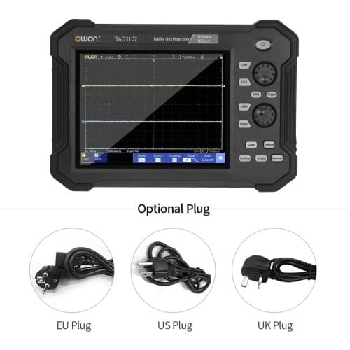 Owon Tablet Digital Oscilloscope TAO3102 8 Inch LCD Touch Screen USB Storage Oscilloscopes 8 bits 2 Channels 100Mhz Bandwidth