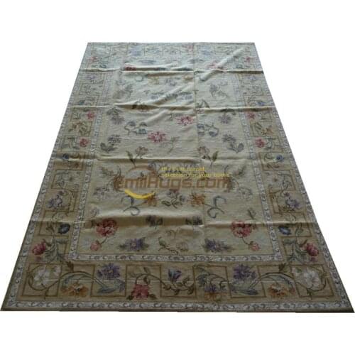 Elegant French Design Woolen Needlepoint Woven For Carpets Living Room Wool Knitting Carpets