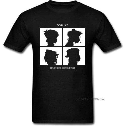 Men T Shirt Gorillaz Demon Days Instrumental Cotton Male Tops Tees 3D Print Thanksgiving Day T-shirts Discount O Neck Streetwear