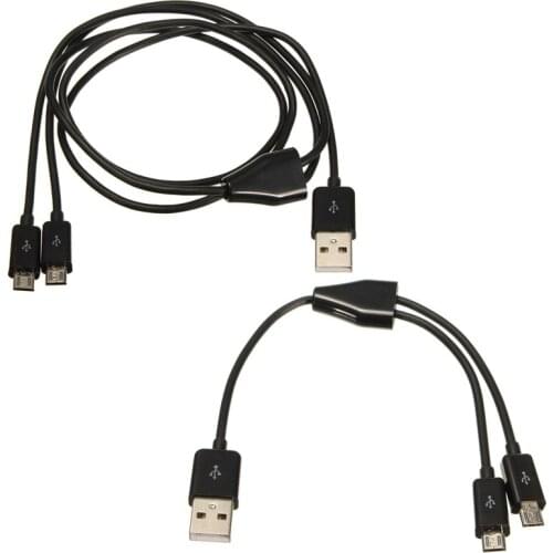 USB 2.0 to Micro USB 2.0 M/M Cable Charger Data Twin Head Dual Plug for Mobile Phone Tablet PC High Quality