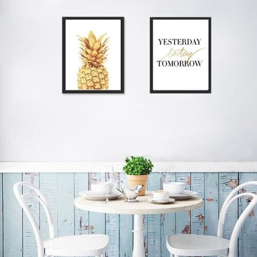 Canvas Painting Pineapple Letter Realistic Style Wall Art Posters And Prints Wall Pictures For Living Room kitchen Home Decor