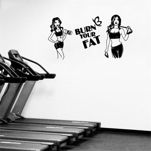 Brun Your Fat Wall Stickers Fitness Home Decor Wall Decals For Gym Art Decals Pattern Vinyl Mural Sticker ov665