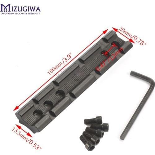 MIZUGIWA Scope Mount Tactical 3.9" Screws Curve 20mm Weaver Picatinny Rail Mount Converter Base for Install Rifle Flashlight