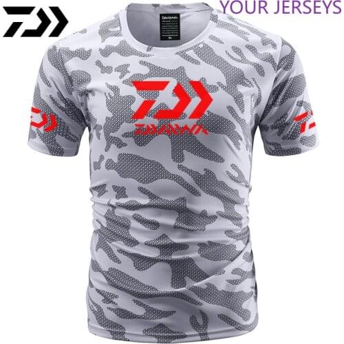 Summer Daiwa Clothing For Fishing Camouflage Outdoor Tshirt Breathable Letter Short Sleeve Top Sport Quality Tee DAIWA Pesca
