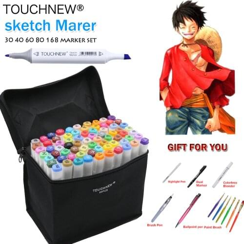 TOUCHNEW 168 Colors Artist Painting Manga Art Marker Pen Head Alcohol Art Sketch Graffiti Fineliner Markers Set Markers Designer