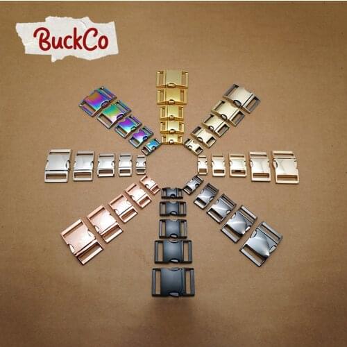 Metal side release curved buckles durable plated buckle 10mm,15mm, 20mm, 25mm, 30mm dog collar paracord DIY accessories